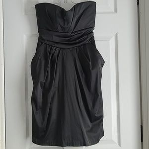 Grey strapless cocktail dress